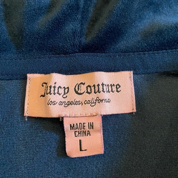 Juicy Couture Regal Blue Velour Tracksuit Hoodie (L) & Pants (M) - Picture 7 of 16